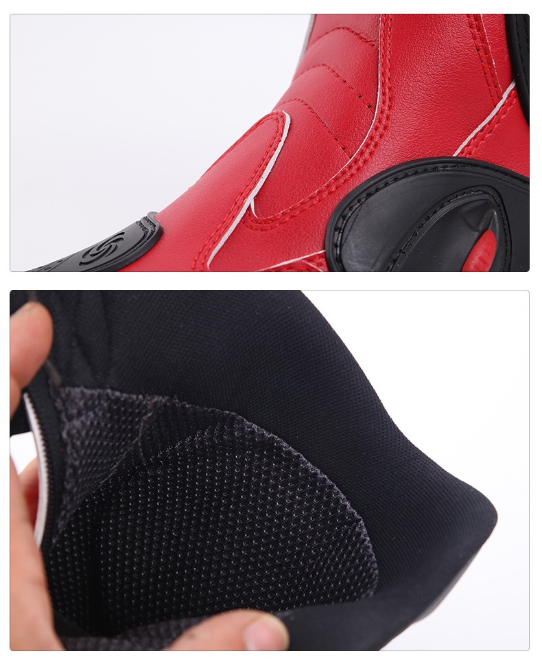 Motorcycle Racing Boots Leather Waterproof Riding Shoes Microfiber Motorbike Motocross Off-Road Protective Gears Moto Boots