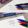 Deli wholesale 3pcs colored dual tip 0.5/1 mm fast dry permanent sign marker pens for fabric metal quality fineliner for drawing