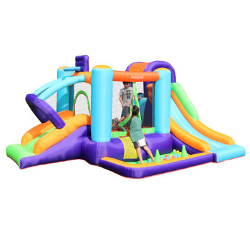 Bounce House Inflatable Kids Jumper Jump Bouncy Castle Double Slide with Ball Pool Indoor Trampoline Bouncers