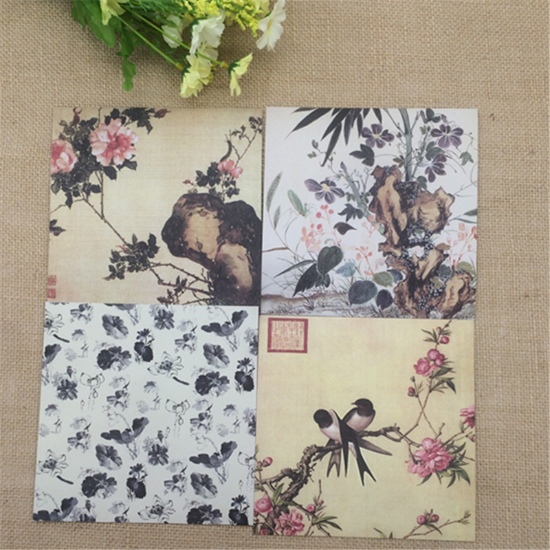 24 Sheets Chinese Paintings Scrapbooking Pads Paper Origami Art Background Paper Card Making DIY Scrapbook Paper Craft