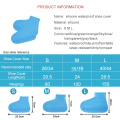 1 Pair Silicone Reusable Latex Waterproof Rain Shoes Covers Slip-resistant Rubber Rain Boot Overshoes