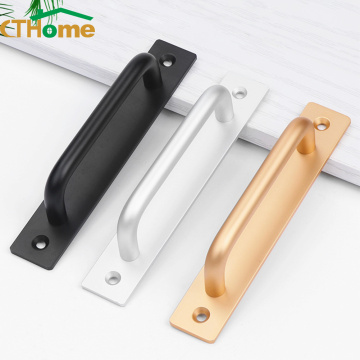 CTHome Aluminium Alloy Black Door Handles Balcony Bedroom Kitchen Door Pulls Silver White Furniture Handle Door Hardware knobs