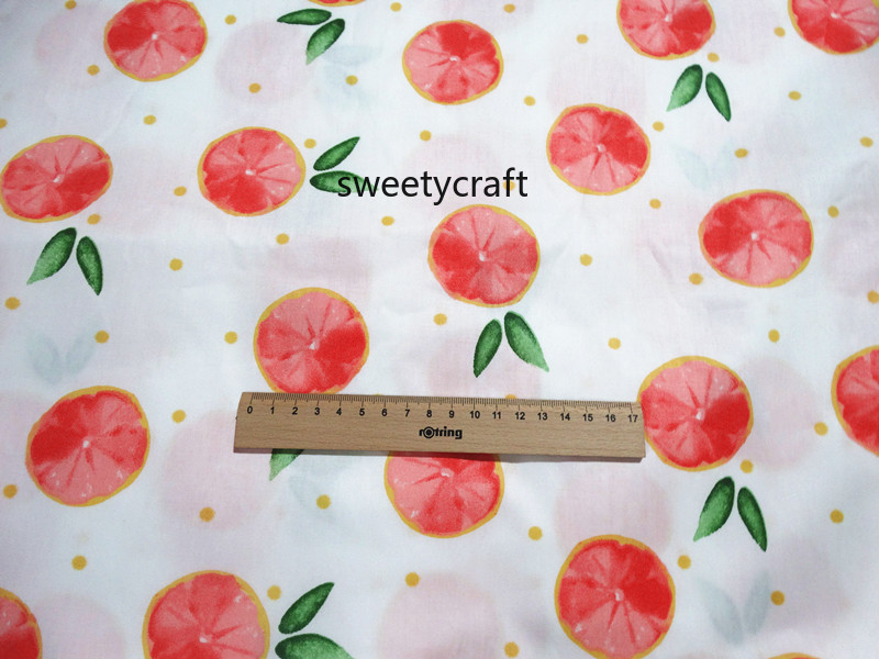 Grapefruit Print Fabrics Handmade tela algodon DIY Sewing Patchwork Baby Dress Bed Needlework Cloth Tissue Cotton Twill Fabrics