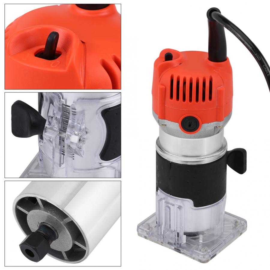 220V 30000R/MIN Woodworking Electric Trimmer Electric Hand Trimmer Wood Laminator Router Tool Set