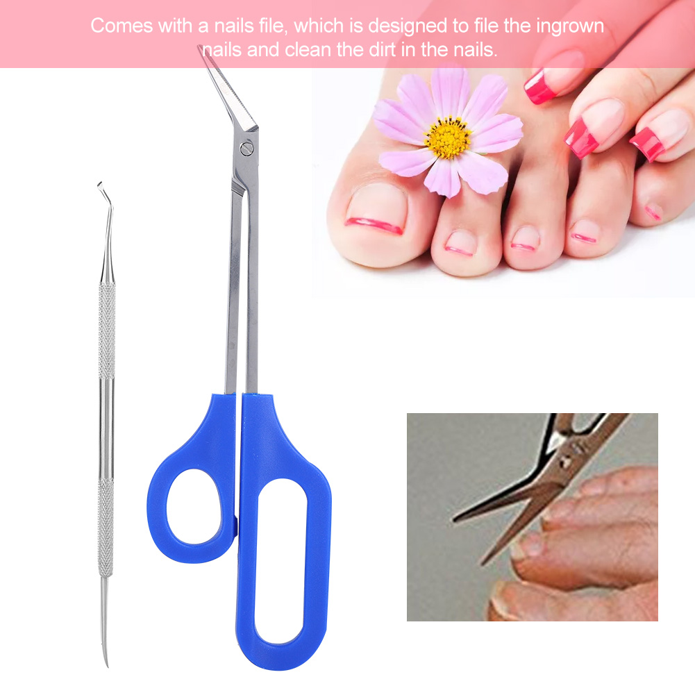 Stainless Steel Anti-rust Pedicure Nail Clipper Cutter Long Handle Toenail Scissors Fingernail Cuticle Nipper Trimming Tool