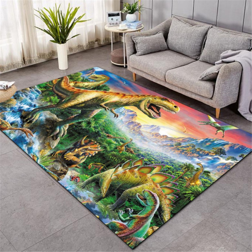 Nordic 3D Dinosaur carpet kids living room sofa bedroom kids play mat cartoon parlor large carpets hallway door mat style-1