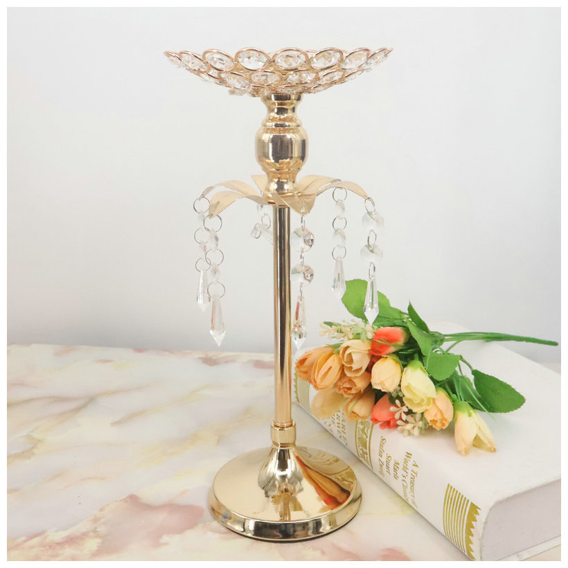 Crystal Candle Holder Wedding Candlestick Christmas Party Table Centerpieces Candelabra Flower Vase Home Decor
