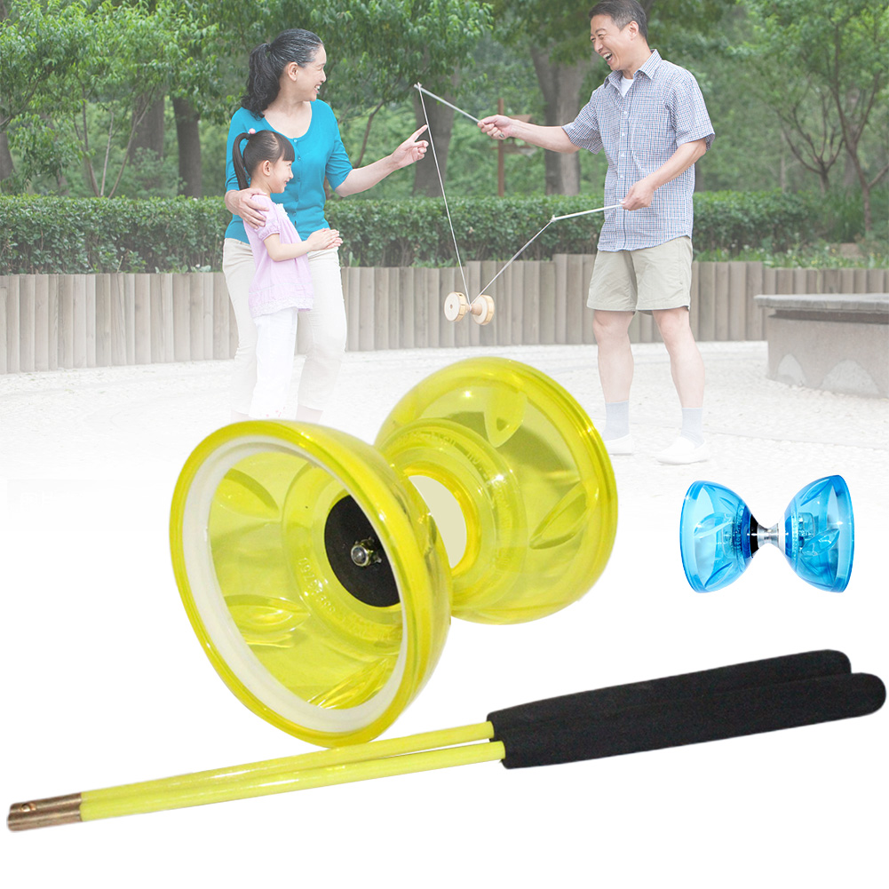 Toy Classic Hand Play Children Professional Bearing Light Glow Soft Funny Diabolo Set Hobbies With Rope Juggling High Speed Gift