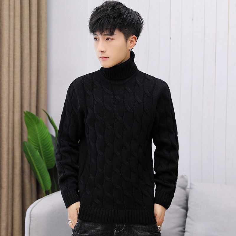 2020 New Men's Thick Turtleneck Sweater Pullovers Male Autumn Winter Solid Color High Neck Knitted Sweaters Knitwear M-3XL