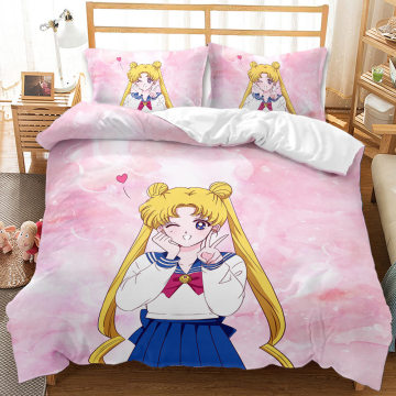 kawaii juego de cama sailor moon bedding kids luxury duvet cover girls pink bedding set king queen twin comforter set full