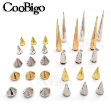 20sets Metal Studs Spots Cone Screw Punk Rock Garment Rivets For Clothes Bag Shoes DIY Leather Craft Handcraft Parts