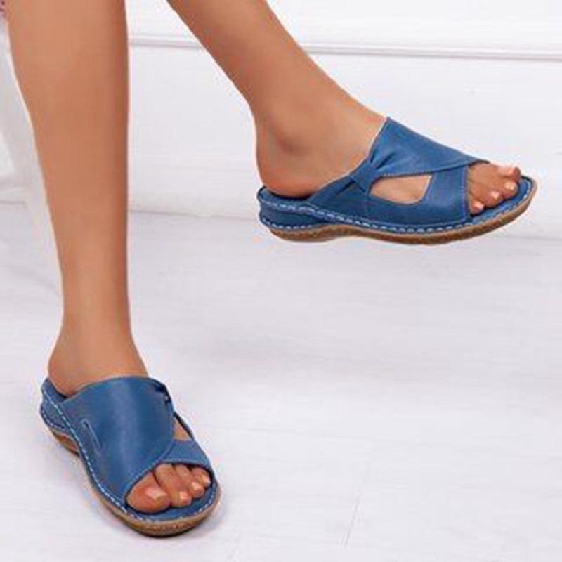 New Summer Ladies Slippers Platform Shoes Outdoor Slippers For Women Wedge Sandals Soild Color Open Toe Beach Sandals Ladies