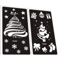 6Pcs/Set Glitter Tattoo Stencils Template Children Tattoo Bady Temporary Templates For Christmas Xmas Painting Snow Santa Claus