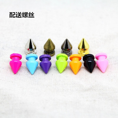 50pcs 8*13mm Bullet Rivet Fashion Metal Punk Rock Colored Spikes And Studs rivets for Leather DIY Accessory remaches para cuero
