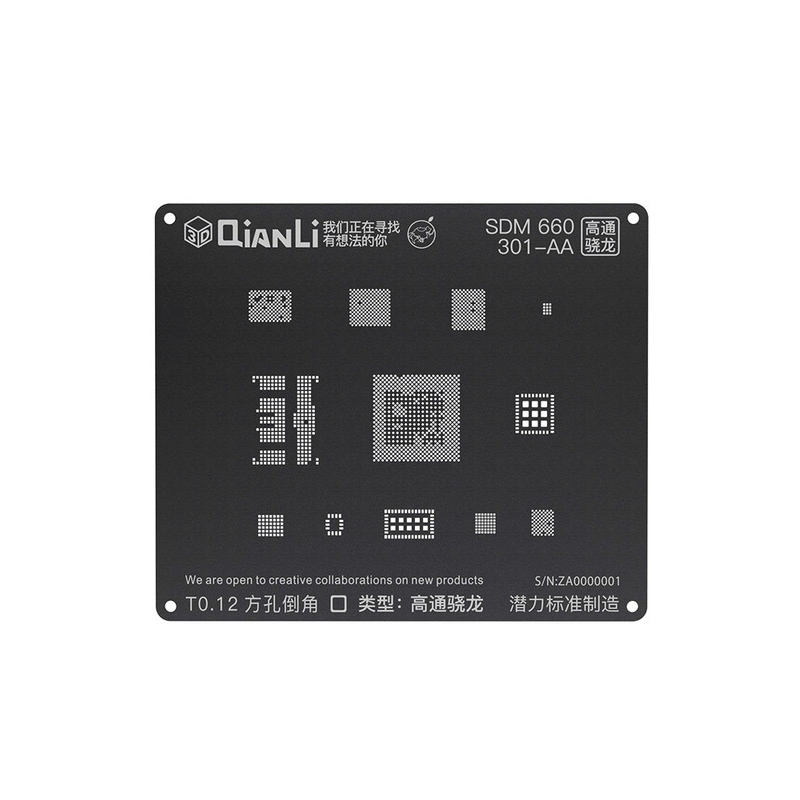 QIANLI iBlack 3D BGA Reballing Stencil for Kirin 655 659 MSM8996 SDM660 SDM636 MT6582 PM8996 PMI8996 PM660 eMMC BGA 221 153 162