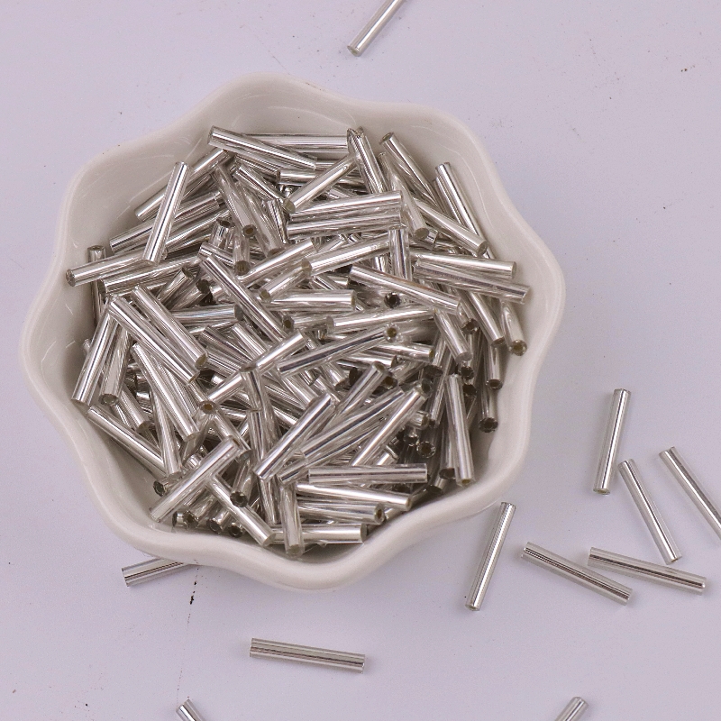 10g About 72 pieces 8/0 15mm long glass tube Bugle beads DIY for jewelry production process DIY accessories, bags, clothing