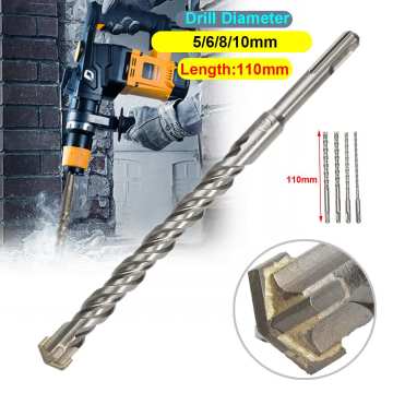 5/6/8/10mm High Speed 11cm Concrete Drill Bit Double SDS Plus Slot Masonry Hammer Head Tool White Steel Wrench For Electric Dril
