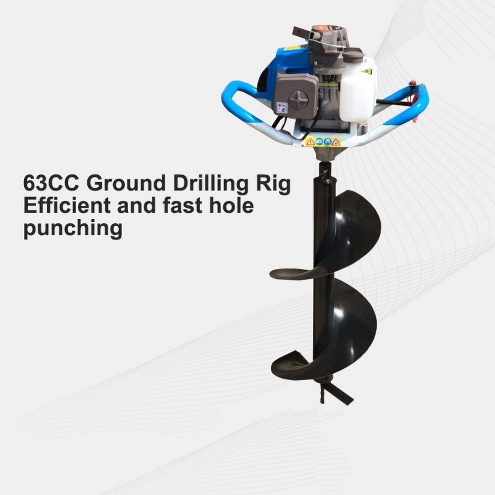 Professional 63cc 2200w Power Earth Auger Gas Power Post Hole Digger Ground Drilling Tool Earth Auger Ice Auger Digging