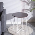 Modern Round Sofa Bedside Table Coffee Table Dark Brown Desktop Bedroom Living Room Furniture Ship From US NO TAX
