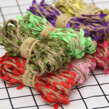 1M 5M Simulation Green Leaves Wedding Birthday Party Decoration Weaving Hemp Rope Rattan Gift DIY Bouquet Packaging Rope 5mm