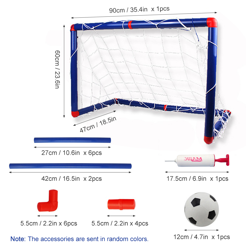 Soccer Goal Toy Plus 90cm children football outdoor football gate toys Net Ball and Pump for Indoor Outdoor Backyard Sport Game