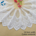 16.5cm width white lace cotton embroidery lace french lace ribbon fabric guipure diy trims warp knitting sewing Accessories#3324