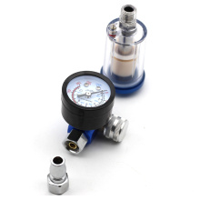 Mini Air Pressure Regulator Aluminum Alloy Spray Gun Pressure Gauge Regulator In-Line Water Trap Filter Pneumatic Tools
