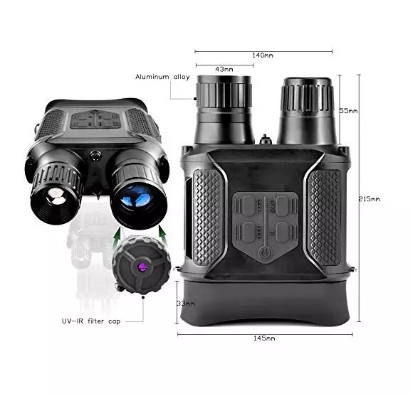 Night Vision Binocular, Digital Infrared Night Vision Scope - 640x480p HD IR Photo Camera & Camcorder Clearly See Up to 400m/130