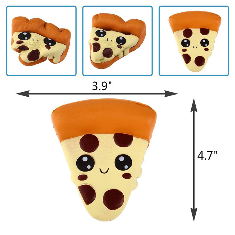Jumbo Cute Pizza Squishy Slow Rising Simulation Soft Squeeze Toy PU Bread Cake Scented Anti Stress Fun for Kid Xmas Gift 13*11CM