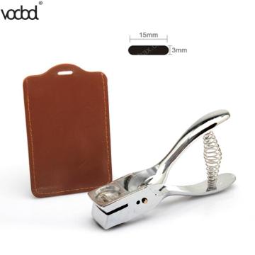 Puncher Silver ID Card Badge Slot Punch Metal Handheld Slot Hole Punch Puncher Card Photo Badges Hole Punch Tag Tool Office Kit