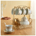 15pcs European style Royal ceramic coffee tea set household water cup included 6 cups 6 saucer 1 holder 1 sugar pot 1 milk jug