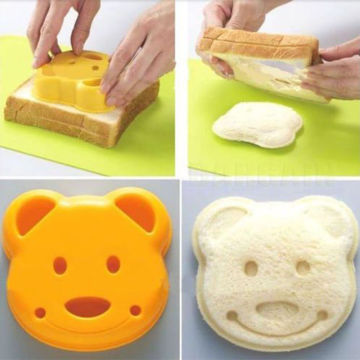 1pc Sandwich Mold Cuter Teddy Bear Shape Breakfast for Kids Funny Toast Bread Mold Kitchen Cooking Cake Pastry Tools