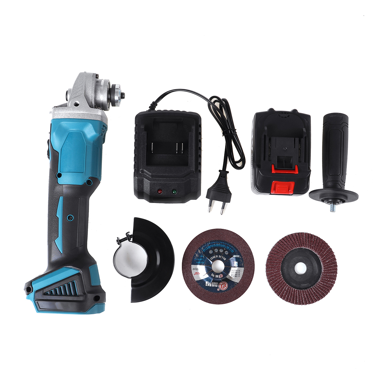 800W 21V 100mm Brushless Cordless Impact Angle Grinder Power Tools Polishing Grinding Metal Cutting Machine with Battery