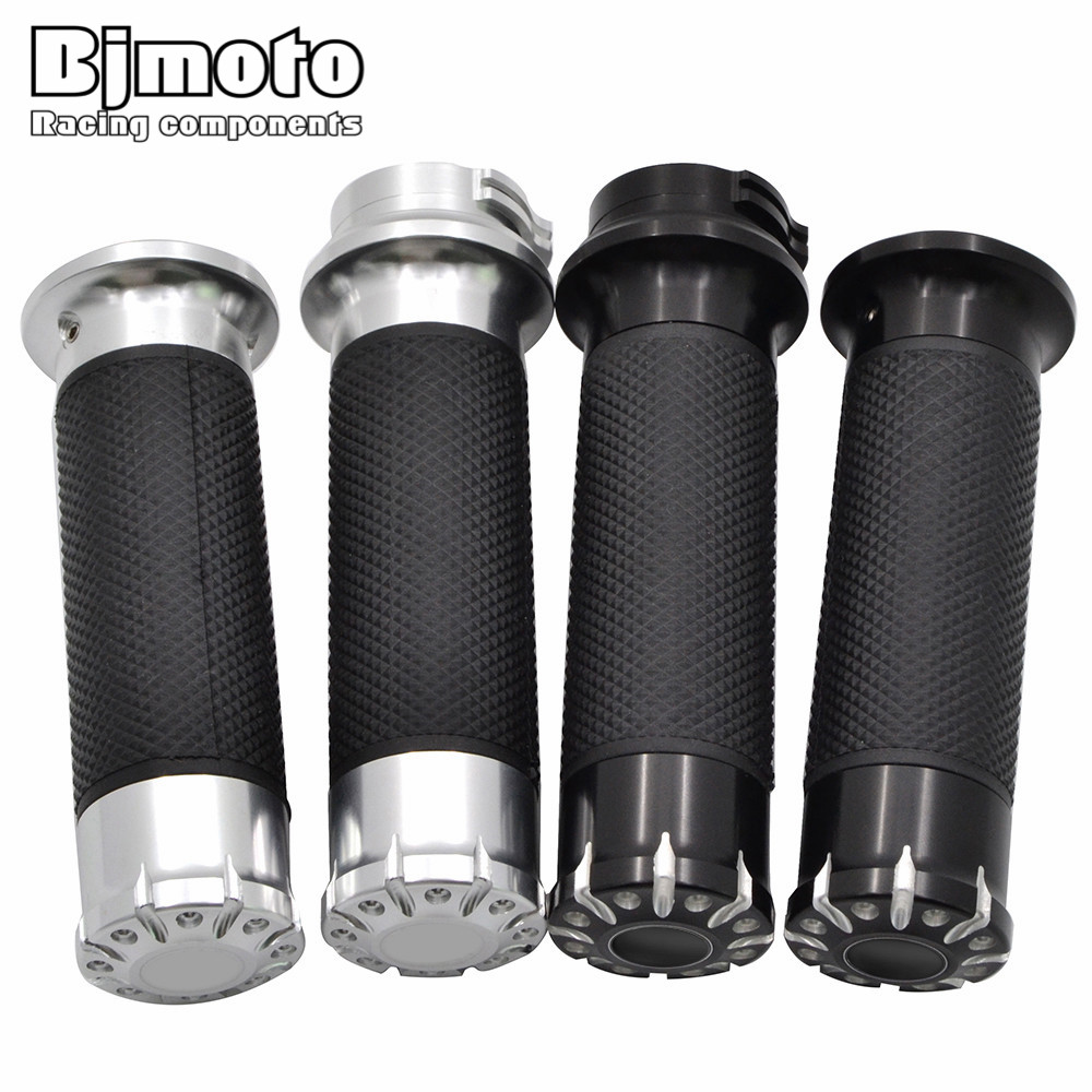 BJMOTO Motorcycle CNC Aluminum 1'' 25mm Handle Bar Cross Grips Hand Grip For Harley Sportster Touring Dyna Softail Custom