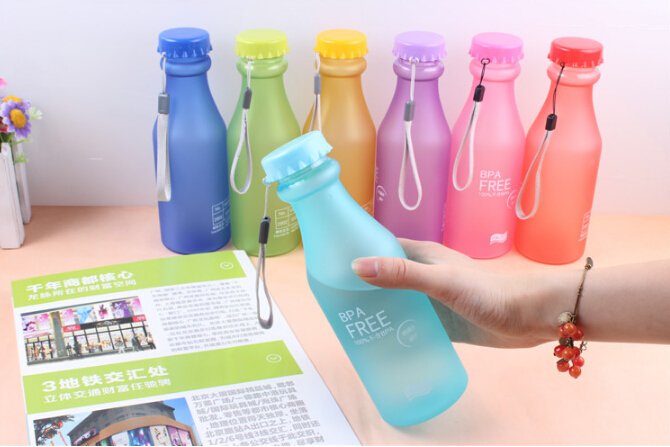 1PC Frosted Leak-proof Plastic Pots 550ML Unbreakable Portable Sports Water Kettle BPA FREE for Travel J1362