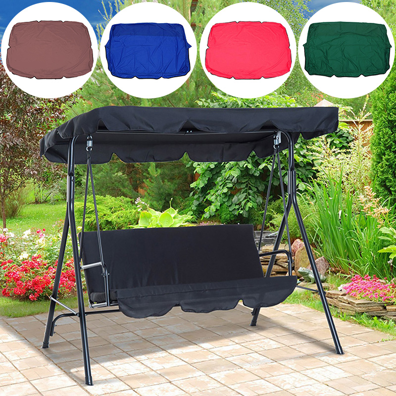 3 Seat Garden Swing Chair Canopy Cover Shade Sail Waterproof UV Resistant Outdoor Courtyard Hammock Tent Swing Top Cover NO Fade