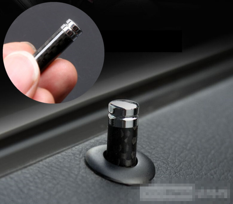 Car Styling For Volvo S40 S60 S70 S80 S90 V40 V60 V90 XC60 XC90 Carbon Fiber Door Lock Stick Pin Cap Car Interior Accessories