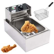Heavy Duty Stainless Steel Electric Deep Fryer Commercial Home Kitchen Frying Chip Cooker Basket for Buffalo Wings 6L 2.5KW