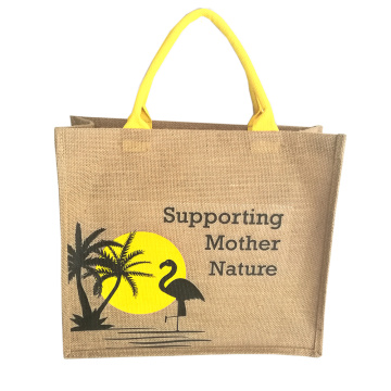 500pcs/lot Eco Reusable Cloth Carrying Bag Women Beach Tote Laminated Grocery Promotional Shopping Handbag Jute Bag for Wine
