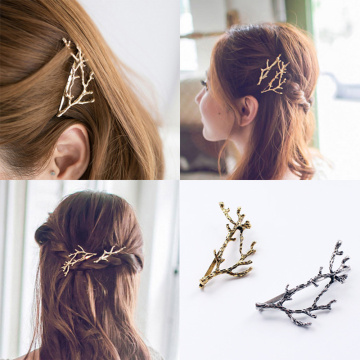 1/2 PCS Fashion Girls Hair Clips Metal Leaves Gold/Silver Hair Clips Antler Branch Bobby Pins Women Hair Styling Tool Hairpins