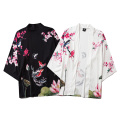 Bebovizi Chinese Style Lotus Carp Print Kimono Women Cardigan Yukata Japanese Streetwear Men Loose Tradition Polyester Clothing