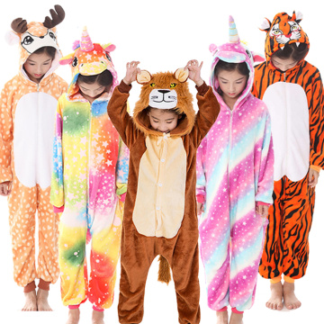 Kigurumi Pajamas Unicorn For Children Baby Girls Pyjamas Boys Sleepwear Animal Lion Deer Licorne Onesie Kids Costume