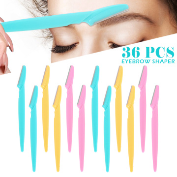 36pcs Portable Eyebrow Trimmer Hair Remover Set Women Facial Razor Eyebrow Trimmers Blades Shaver For Makeup Cosmetic Kit