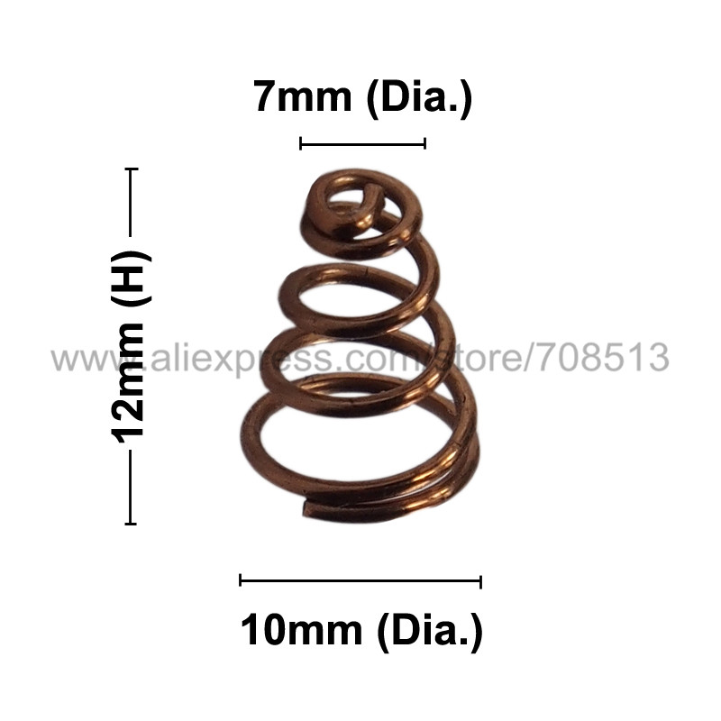 DIY Bronze Spring Battery / Driver Contact Support Springs 10mm(D)x12mm(H) - 5 pcs