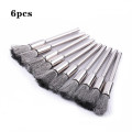 6Pcs 3mm Steel Wire Wheel Brush for Metal Rust Remover Brush Wood Carving Jade Polishing Grinder Dremel Steel Brush Rotary Tool