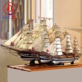 LUCKK 90CM Amerigo Vespucci Handmade Big Wooden Sailboat Model Home Interior Decor Nautical Crafts Figurine Ornaments Free Ship