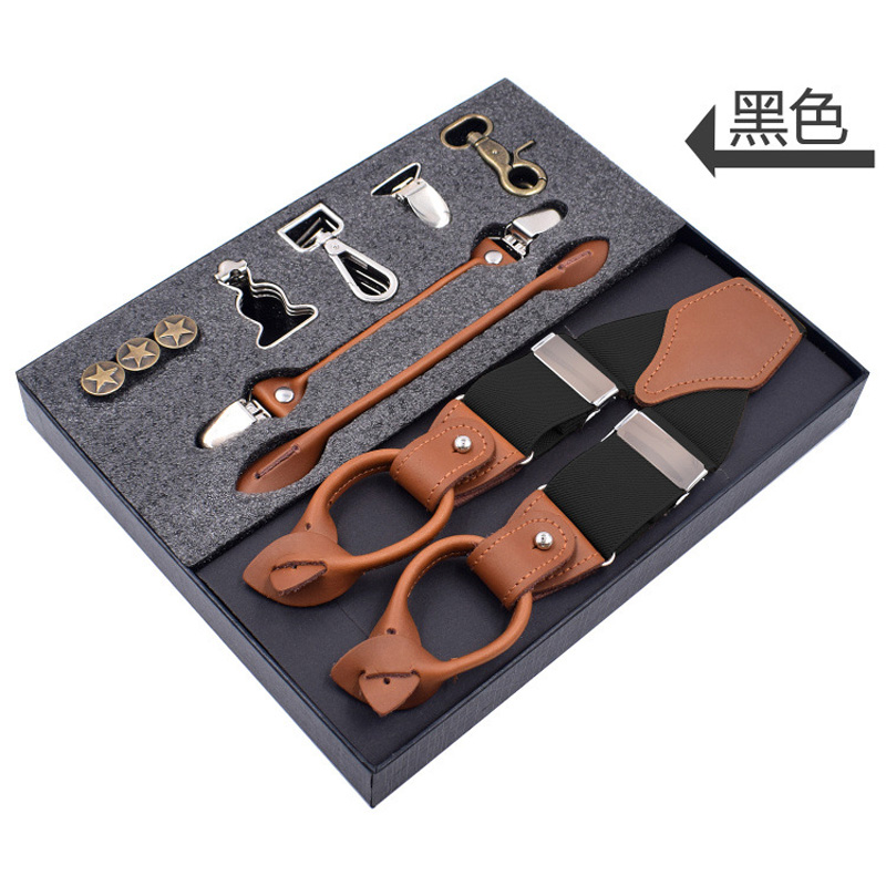 Man's Suspenders Genuine Leather Suspenders Fashion Braces Multifunction SuspensorioTrousers Strap Father/Husband's Gift
