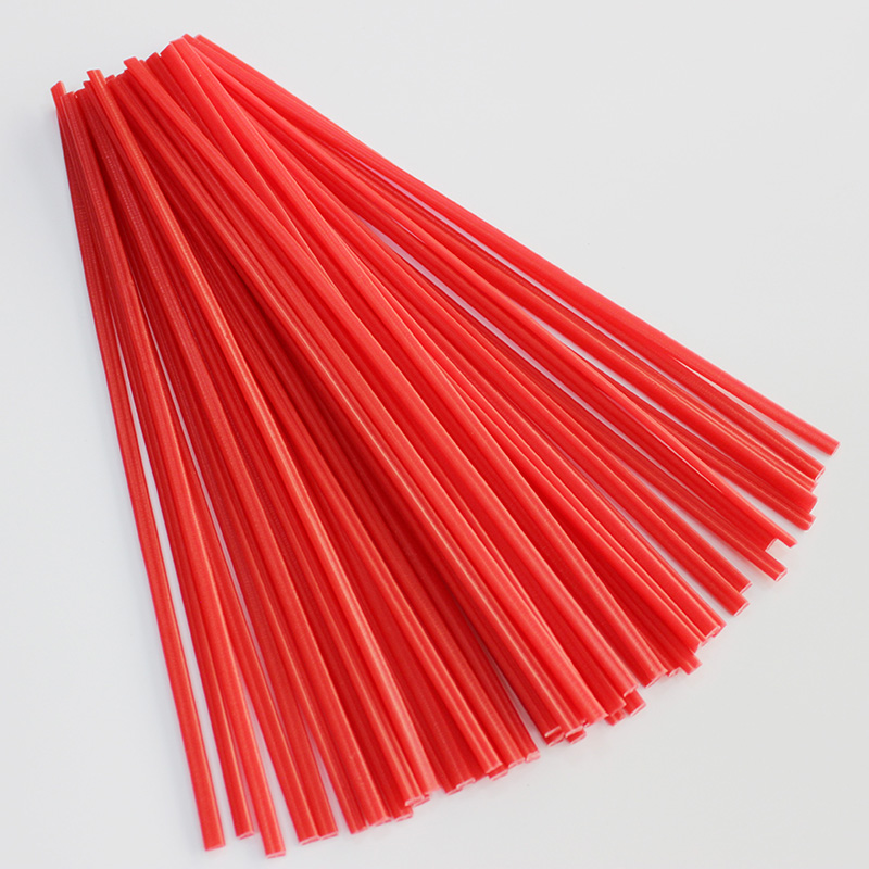 10pcs Red PP plastic welding rods, Double round 2.5x5mm, Length 250mm+/-5mm