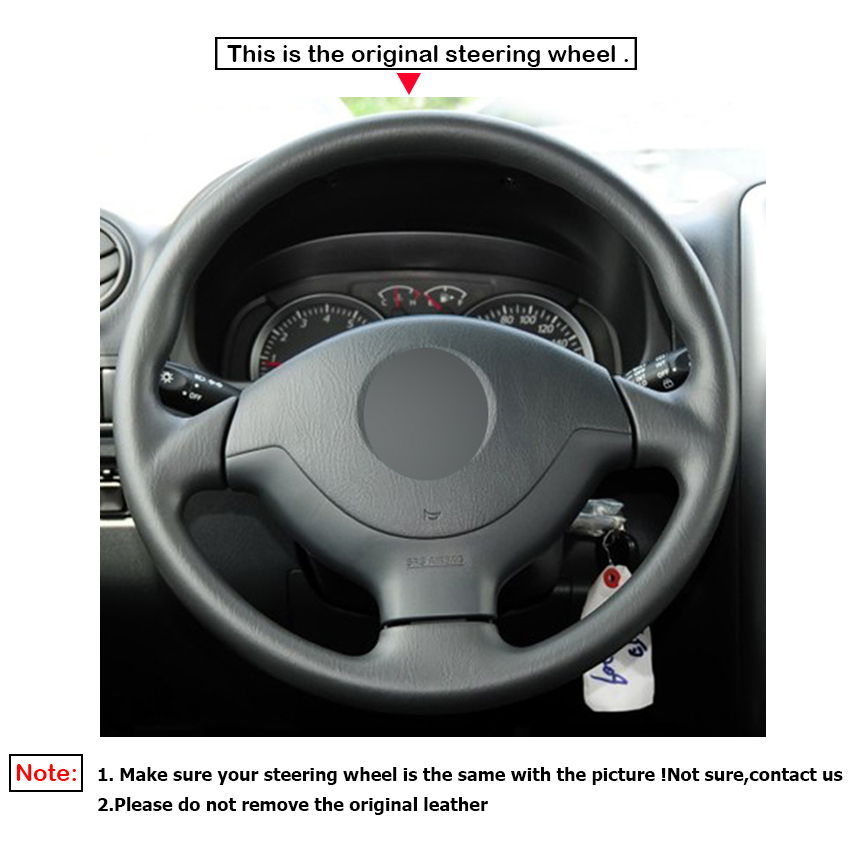LQTENLEO Black Genuine Leather Suede Car Steering Wheel Cover For Suzuki Jimny 2005 2006 2007 2008 2009 2010 2011 2012 2013 2014