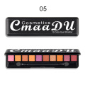 CmaaDU 10color Matte Shimmer Eyeshadow Palette Portable Glitter Eye Shadow Makeup Red Nude Makeup Set Cosmetics TSLM2